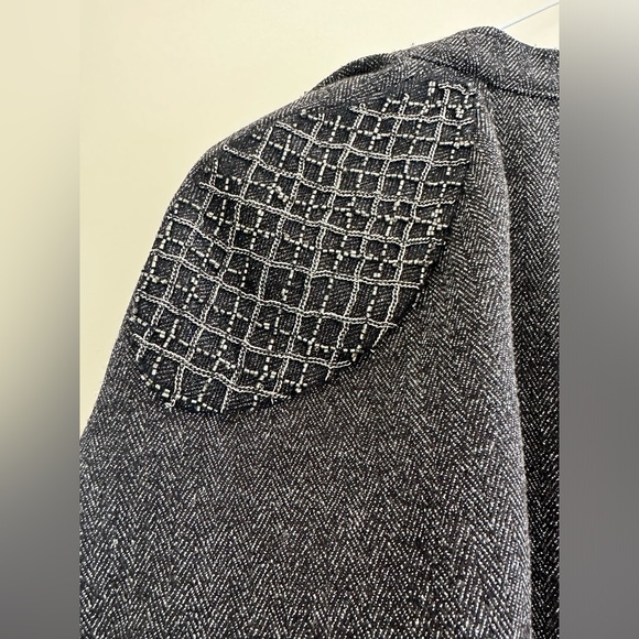 Mark + James by Badgley Mischka Cape Blazer Charcoal Gray Size Medium - Picture 8 of 9